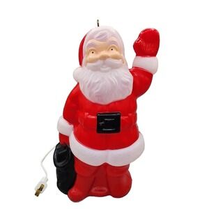 Vintage Sun Hill Santa Table Top‎ Blow Mold Waving Plastic 13" Christmas 1990
